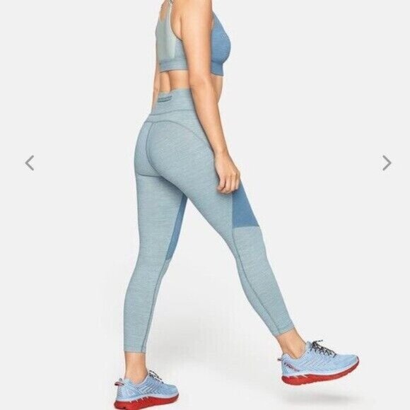 Outdoor Voices Womens‎ Cropped TechSweat Leggings Medium Blue Heather Pull On - Picture 2 of 14